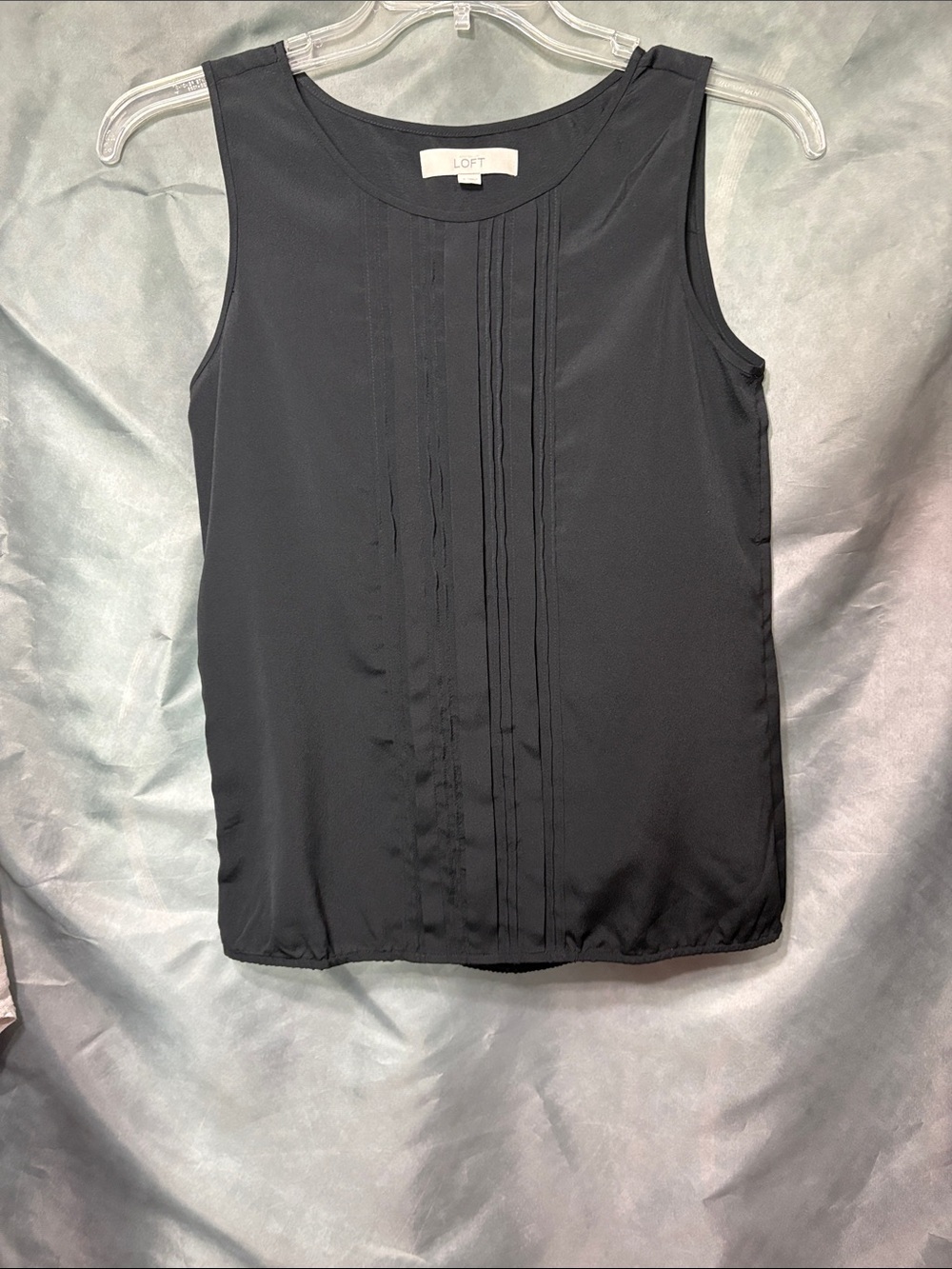 LOFT Black Pintuck Sleeveless Camisole